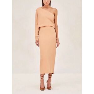 NWT ALEXIS Midi Long-Sleeve Serenity One-Shoulder Dress